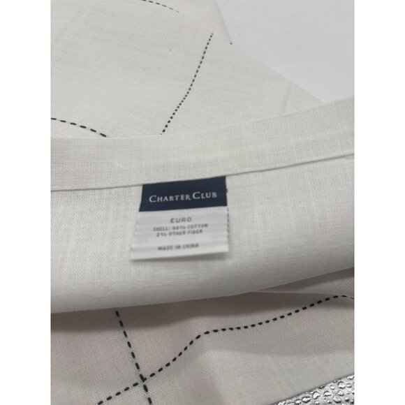 Charter Club Damask Designs Windowpane European Sham, Off white - Picture 7 of 7